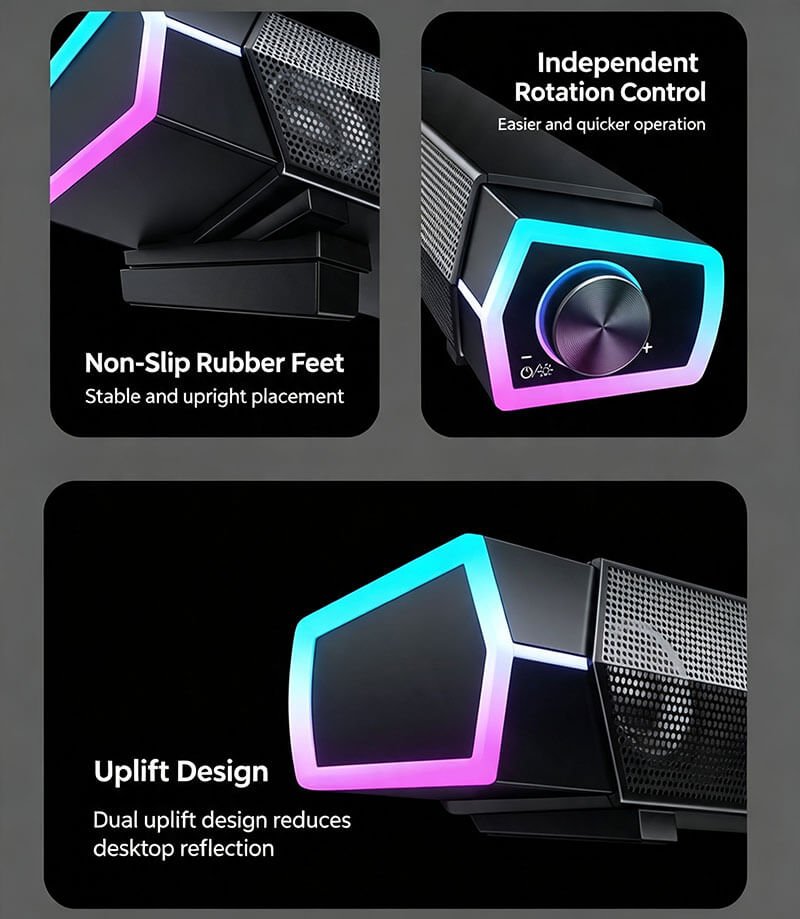 RGB Light Gaming Soundbar Speaker - Image 5