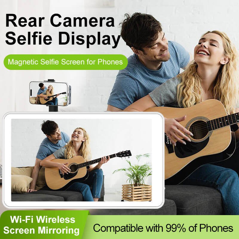 Portable Magnetic Selfie Screen Monitor for iPhone & Android Phones with Wireless Control - Image 3