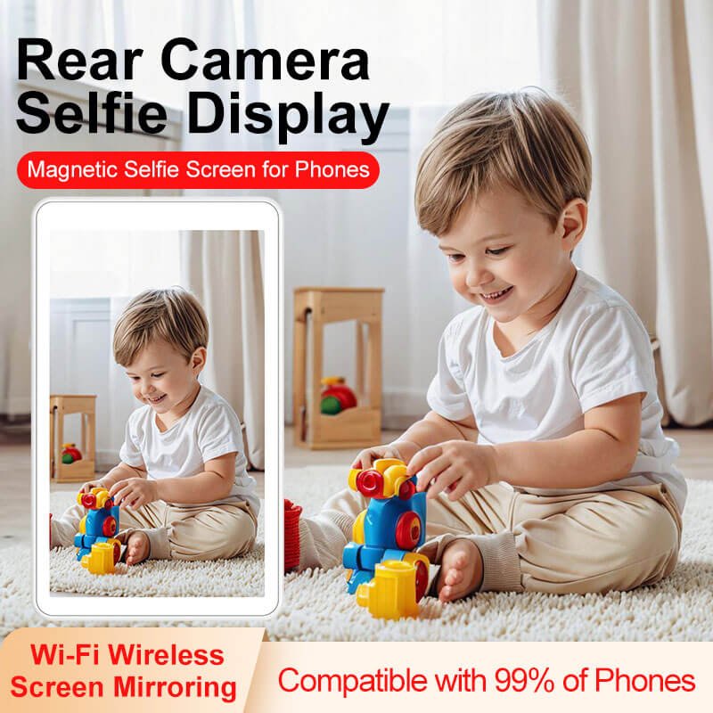Portable Magnetic Selfie Screen Monitor for iPhone & Android Phones with Wireless Control - Image 4