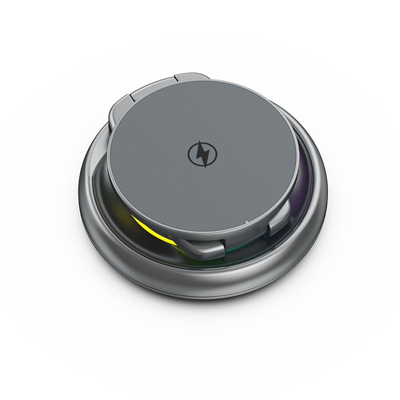 15W 3-in-1 Wireless Charging Station with 360° Rotating Magnetic Phone Stand - Image 2